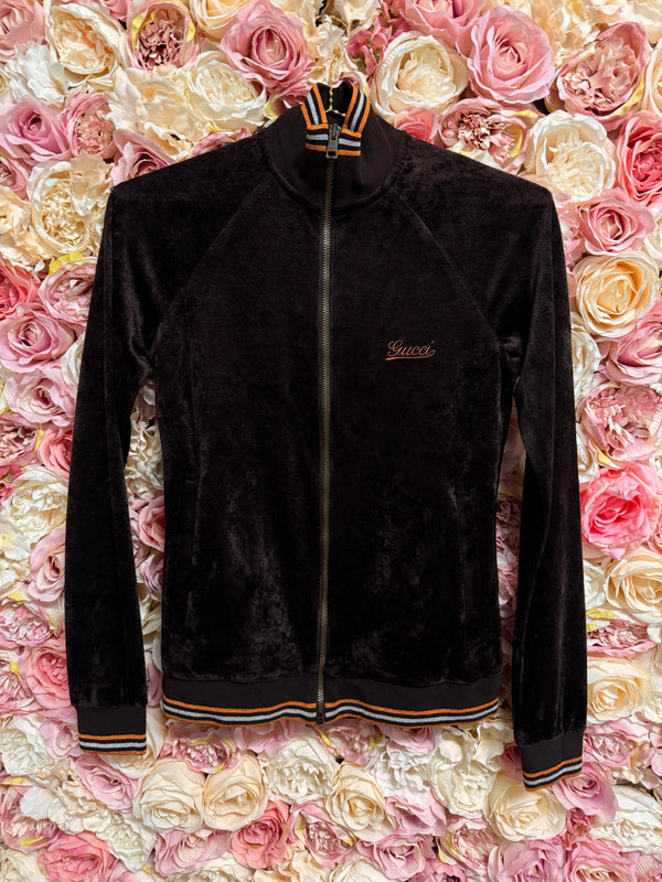 Gucci Sweat Jacket Velvet Brown