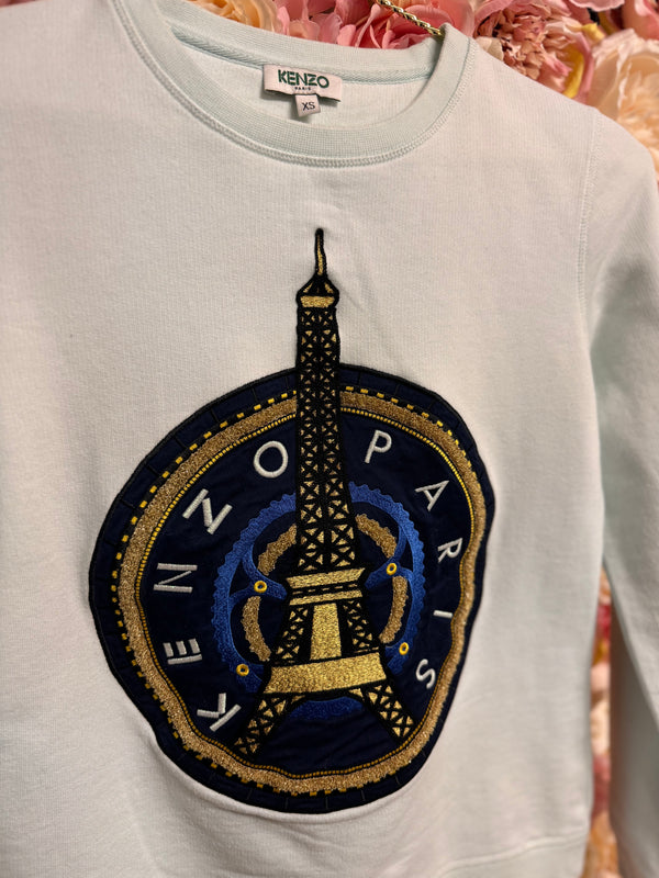 Kenzo Sweater with Eifel Tower Light Blue