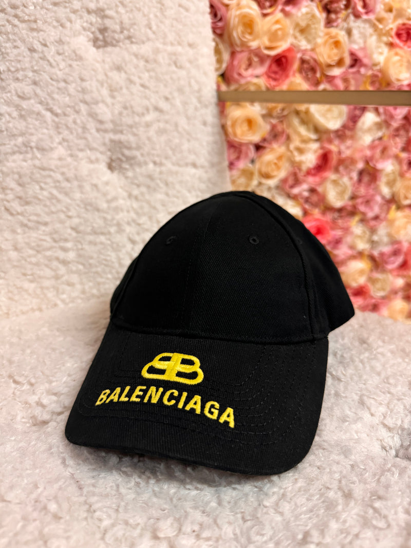 Balenciaga Baseball Cap Black Yellow