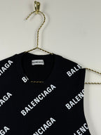 Balenciaga Kurzarm-Top – Schwarz – Gr. L