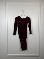Me & Thee Samt-Kleid – Bordeaux – Gr. M (2)