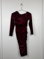 Me & Thee Samt-Kleid – Bordeaux – Gr. M (2)