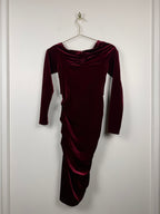 Me & Thee Samt-Kleid – Bordeaux – Gr. M (2)