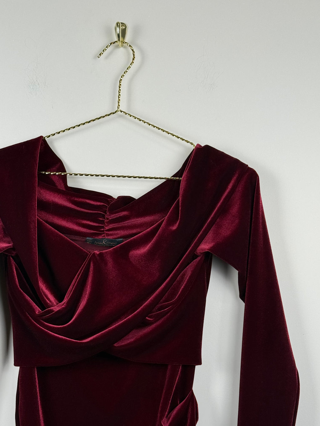Me & Thee Samt-Kleid – Bordeaux – Gr. M (2)
