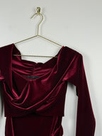 Me & Thee Samt-Kleid – Bordeaux – Gr. M (2)
