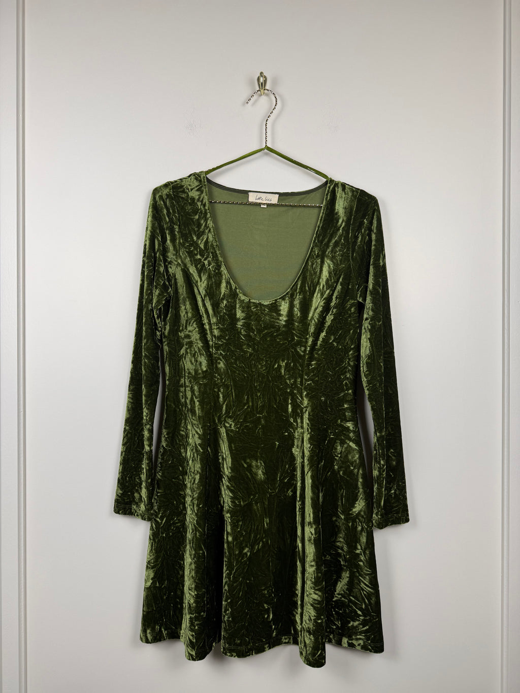 Little Lies Sweet Jane Samtkleid – Grün – Gr. 38 EU (UK 10)