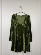 Little Lies Sweet Jane Samtkleid – Grün – Gr. 38 EU (UK 10)
