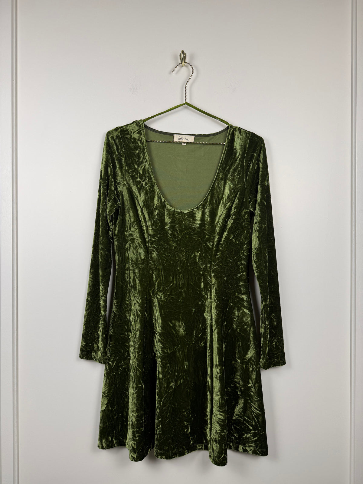 Little Lies Sweet Jane Samtkleid – Grün – Gr. 38 EU (UK 10)