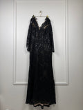 Marchesa Notte Paillettenkleid – Schwarz – Gr. L (US 12)