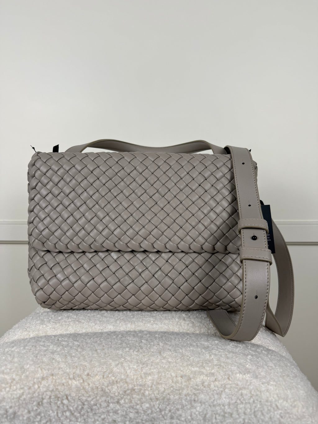 Falorni Geflochtene Ledertasche – Taupe