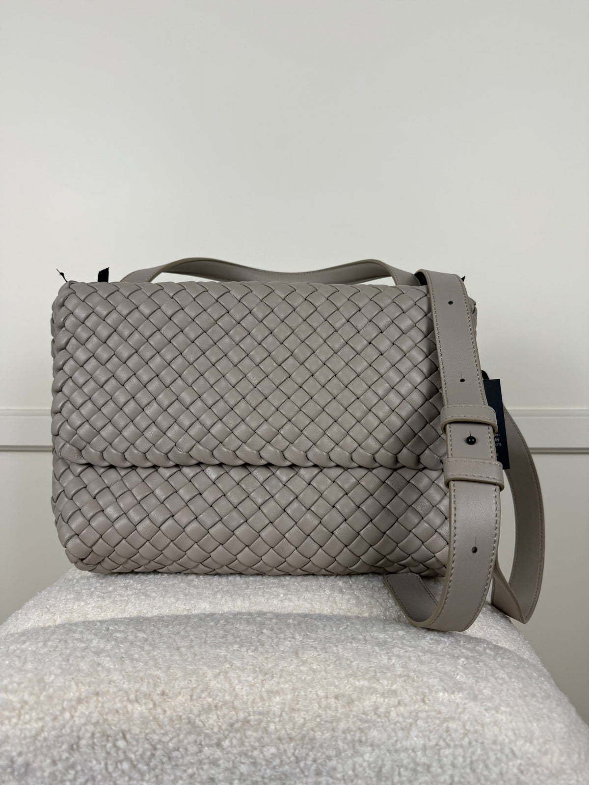 Falorni Geflochtene Ledertasche – Taupe