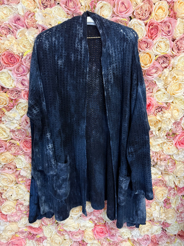 Avant Toi Cashmere Silk Cardigan Brown & Blue