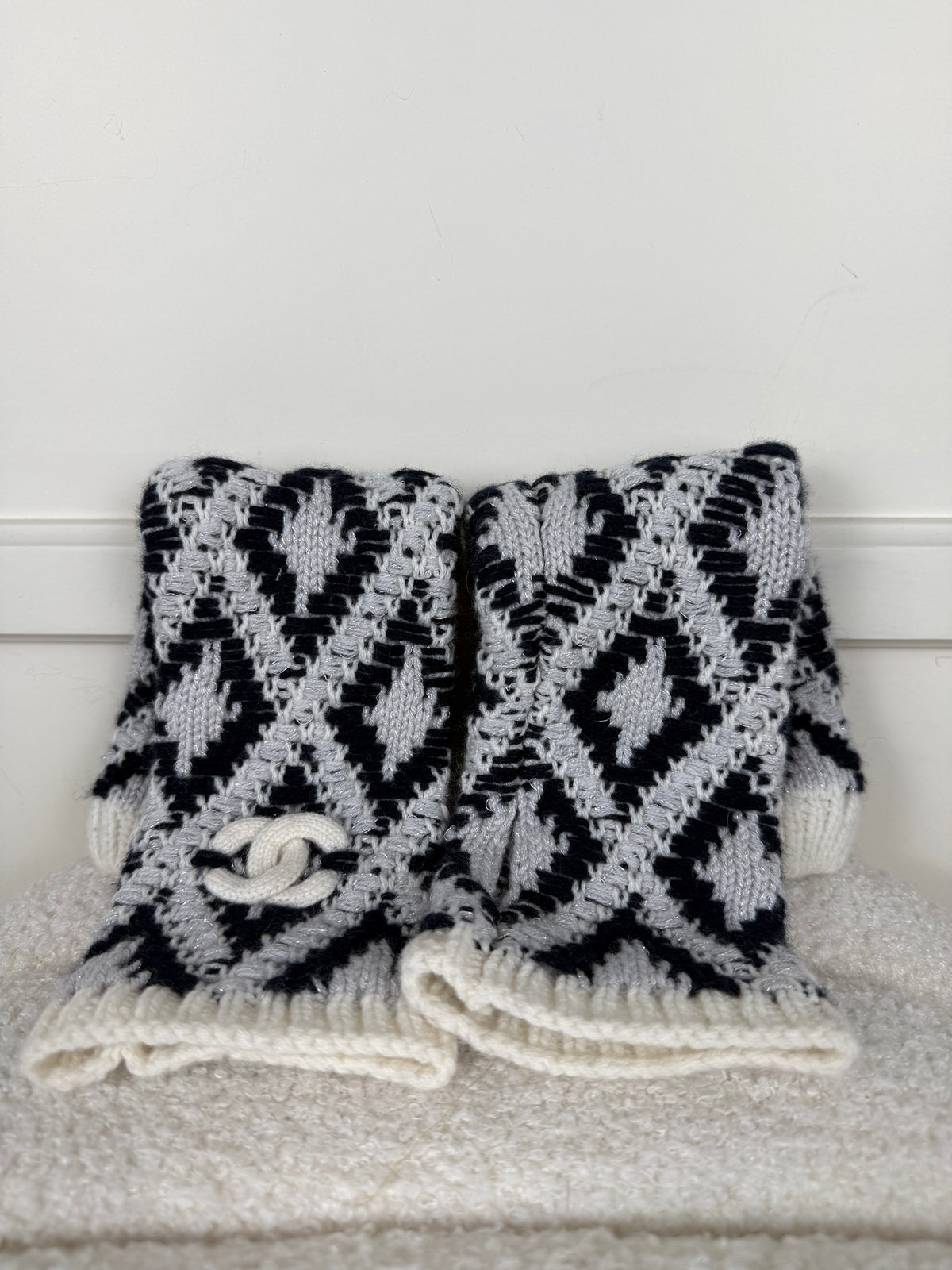 Chanel Handschuhe – Weiss/Blau