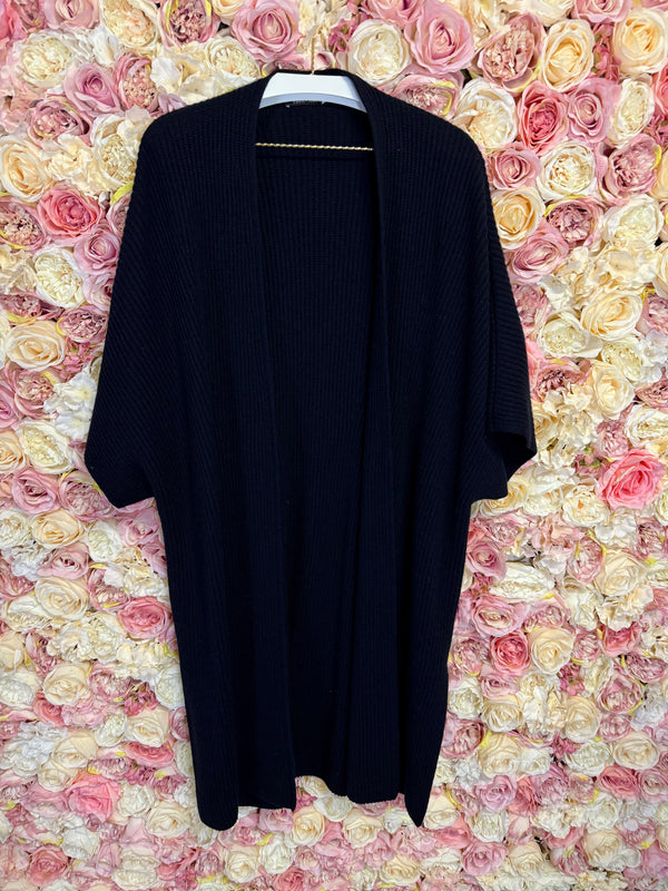 Iris von Arnim short Sleeved Cashmere Cardigan Dark Blue