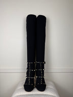 Valentino Stiefel – Schwarz mit Nieten – Gr. 38 EU