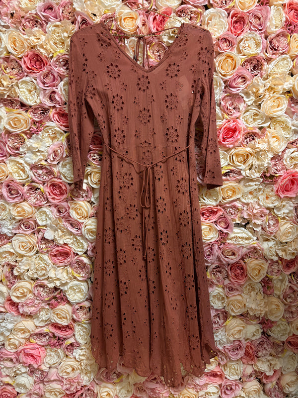 Maison Hotel Midi Dress Terracotta