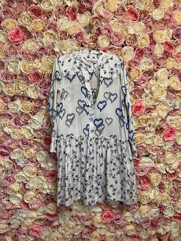 Sandro Dress White Blue Sz. 38 DE