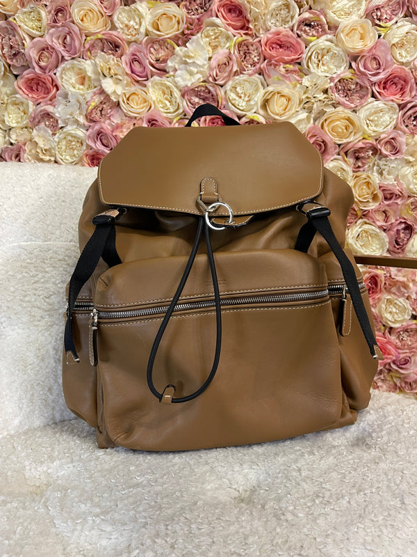 Bally Leather Backpack Camel