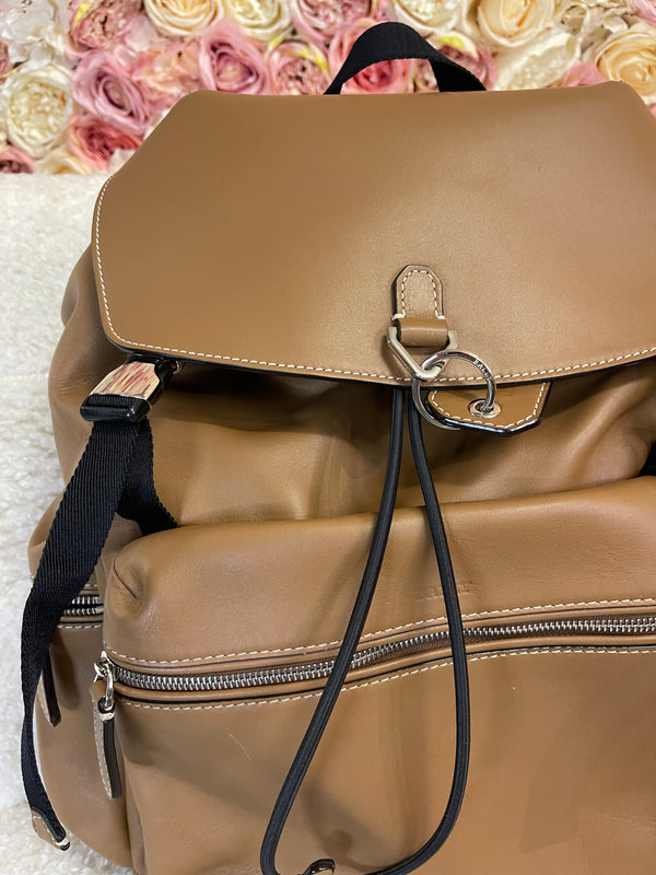 Bally Leather Backpack Camel