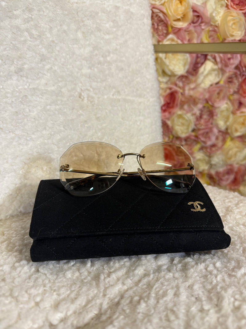 Chanel Sunglasses 4220 Spring Round Gradient Beige Gold