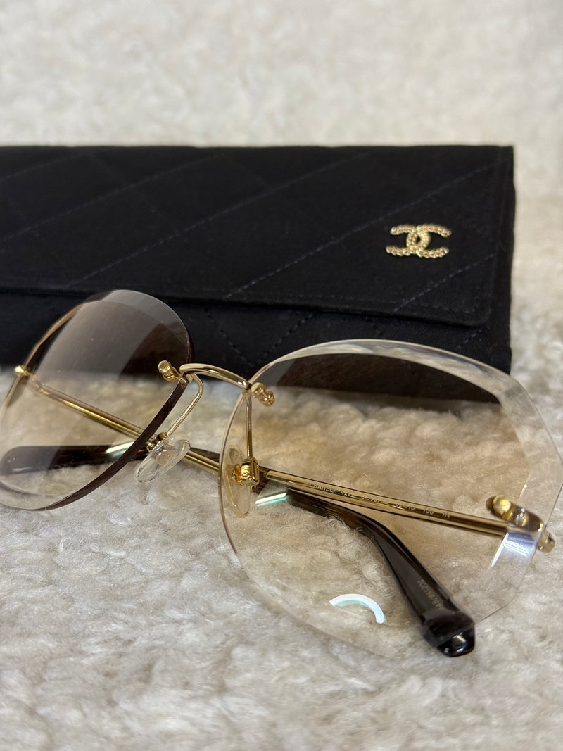 Chanel Sunglasses 4220 Spring Round Gradient Beige Gold