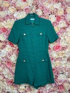 Sandro Playsuit with Zipper Green Sz. 32 DE