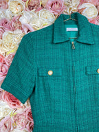 Sandro Playsuit with Zipper Green Sz. 32 DE