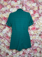 Sandro Playsuit with Zipper Green Sz. 32 DE