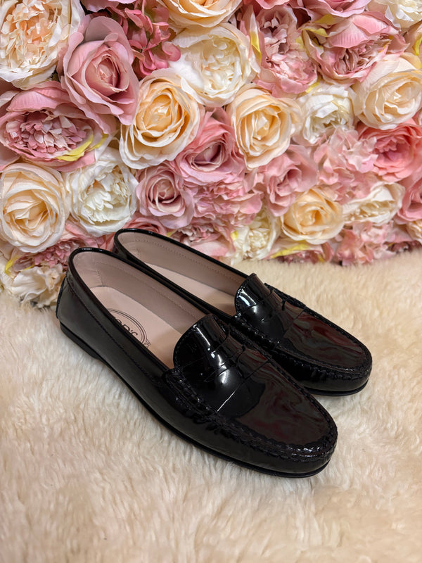 Tod's Patent Leather Loafers Black