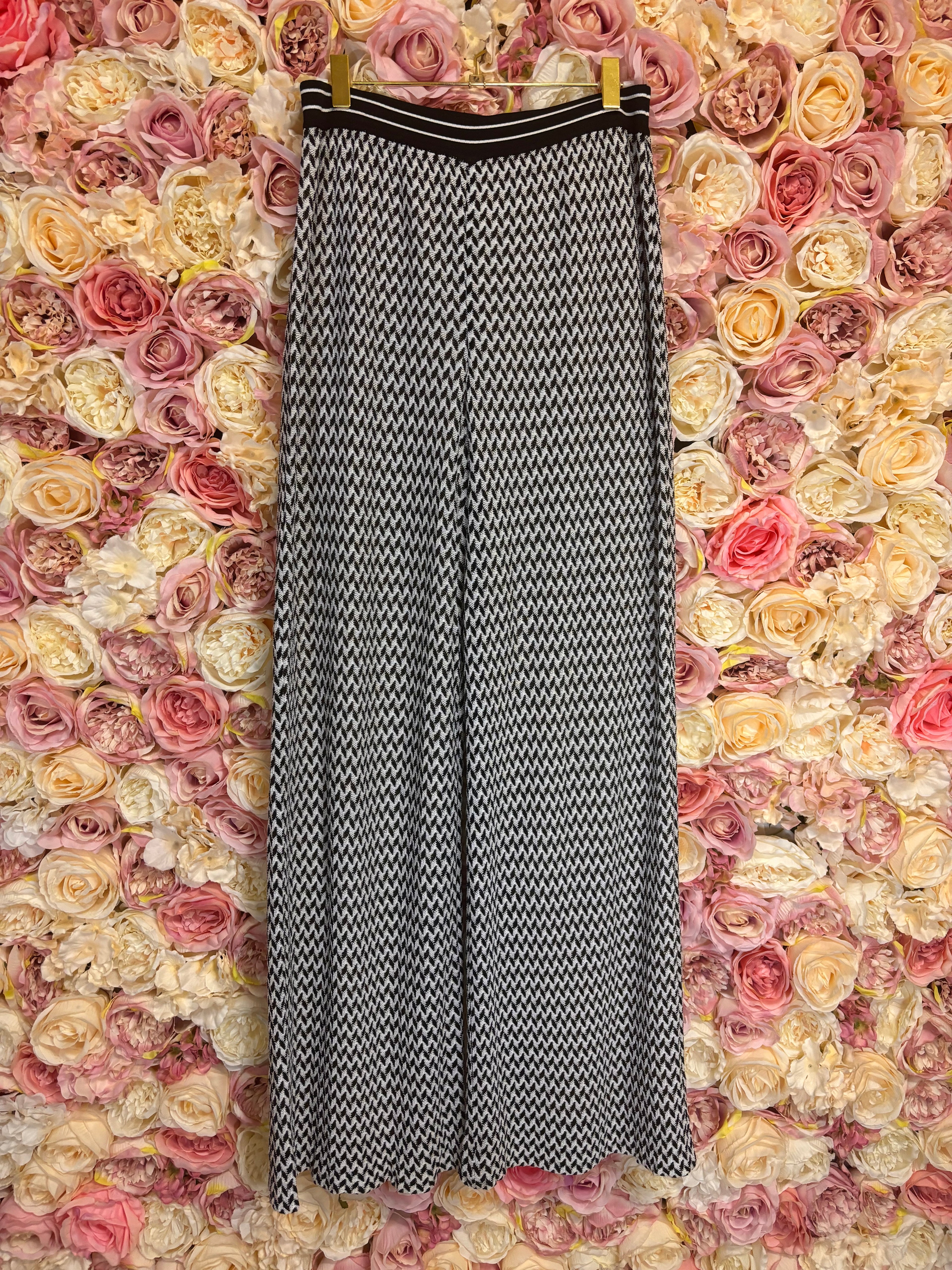 Missoni Knit Pants Black White