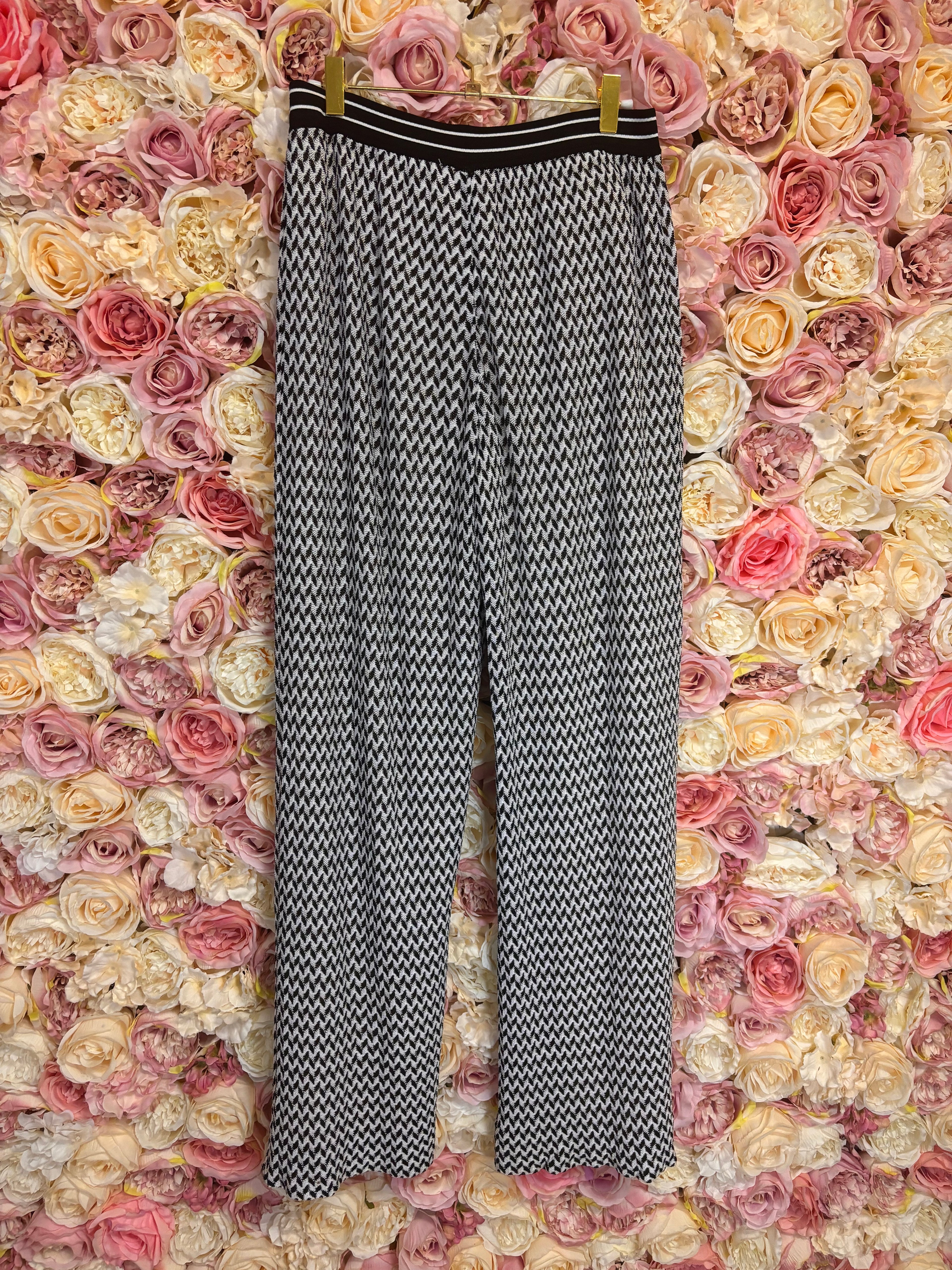 Missoni Knit Pants Black White