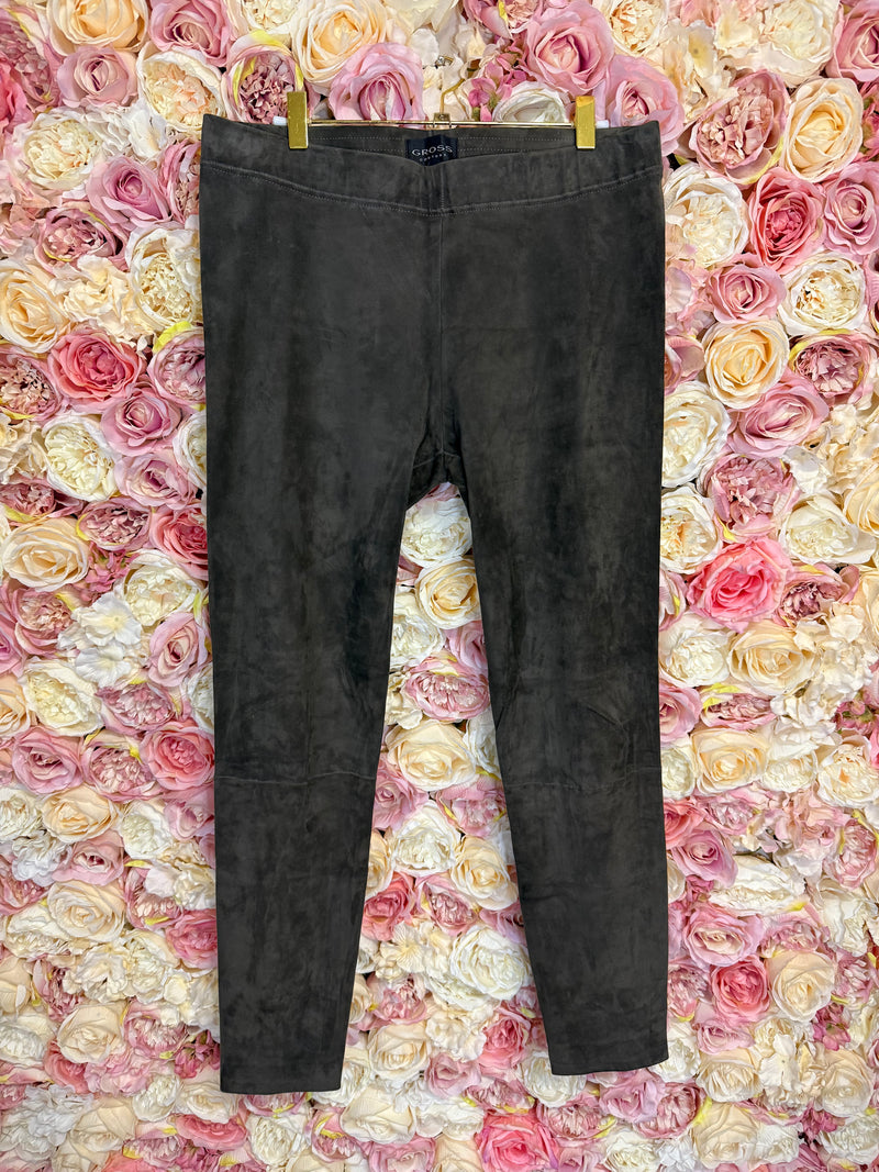 Gross Couture Leather Pants Dark Brown & Dark Blue