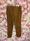 Yves Salomon Suede Leather Pants Camel