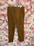 Yves Salomon Suede Leather Pants Camel
