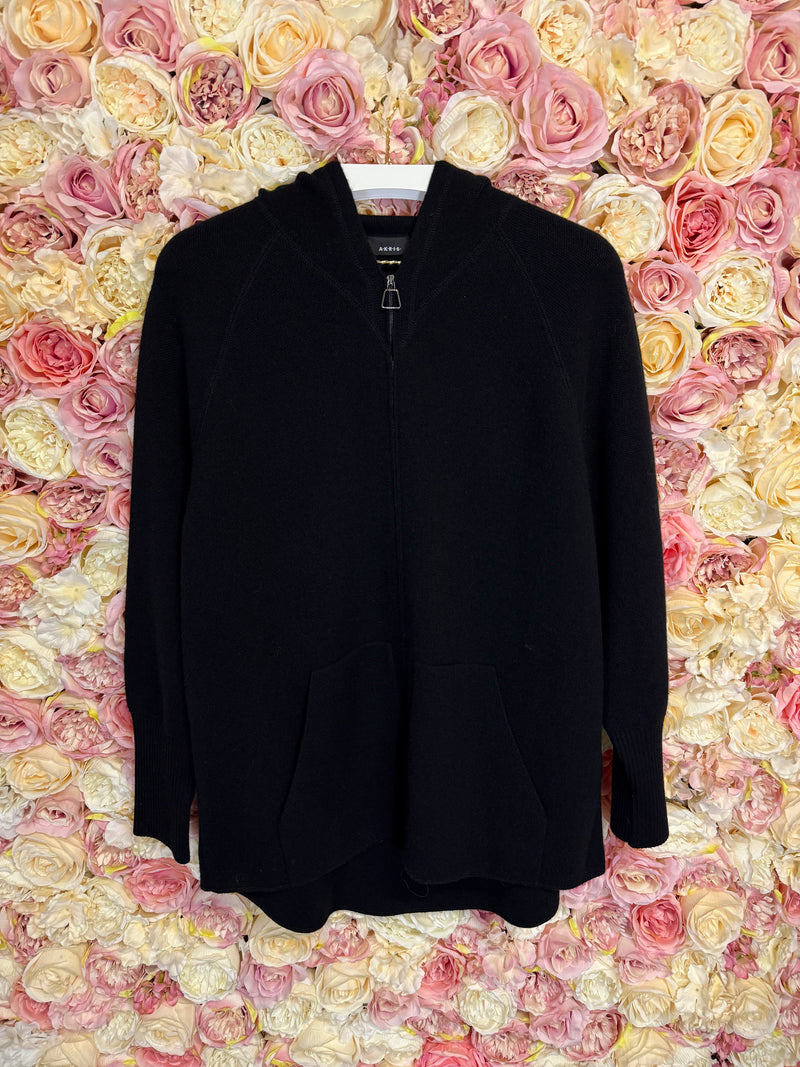 Akris Cashmere Cardigan with Zipper Black