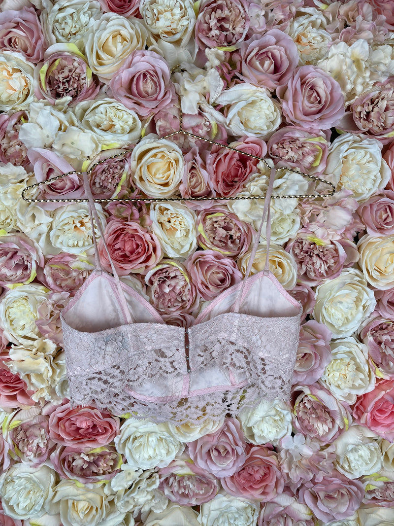 Ewa Herzog Lace Bralette Light Pink & Black Sz. 34 DE