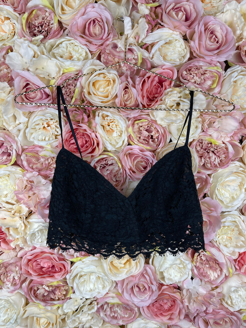 Ewa Herzog Lace Bralette Light Pink & Black Sz. 34 DE