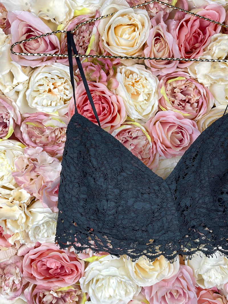 Ewa Herzog Lace Bralette Light Pink & Black Sz. 34 DE