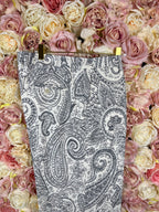 Etro Pants Paisley Print White Dark Blue Sz. 40 DE