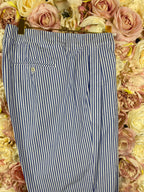 Ermanno Scervino Striped Cotton Pants Blue White Sz. 36 DE