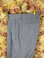 Ermanno Scervino Striped Cotton Pants Blue White Sz. 36 DE