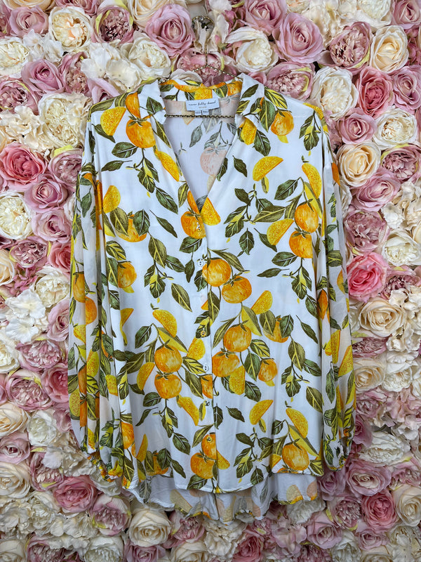 Never Fully Dressed Lemon Blouse Oversized Sz. 36 DE