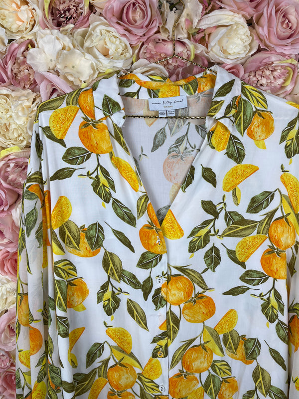 Never Fully Dressed Lemon Blouse Oversized Sz. 36 DE