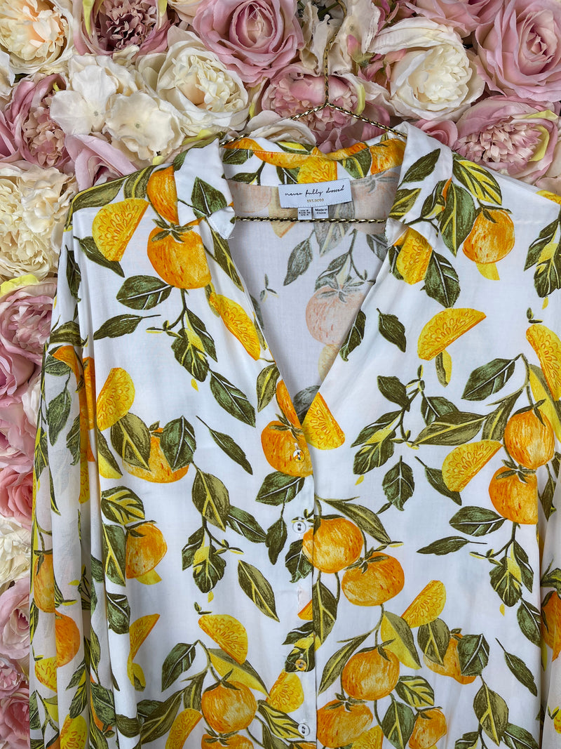 Never Fully Dressed Lemon Blouse Oversized Sz. 36 DE