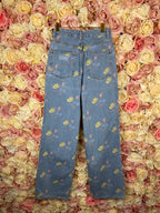 Ganni Floral Jeans Blue Multi Sz. 34 DE