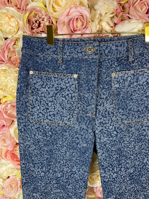 Chanel Mini Flowers Jeans 2021 Blue Sz. 36 DE