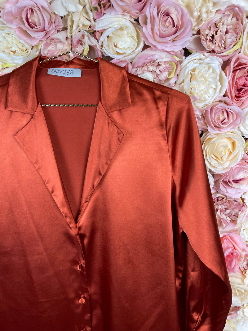 Sovaye Blouse Rust Sz. XS / S