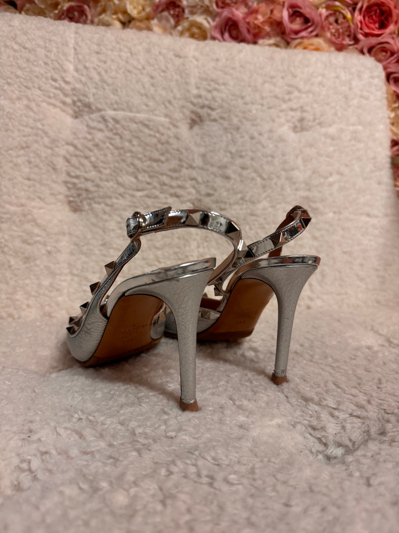 Valentino Rockstud 85 Heels Silver