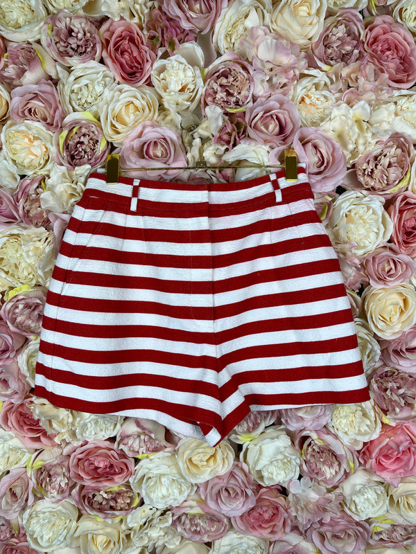 Dolce & Gabbana Striped Shorts White Red Sz. 34 DE