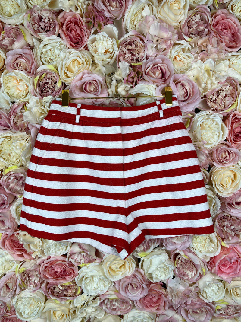 Dolce & Gabbana Striped Shorts White Red Sz. 34 DE